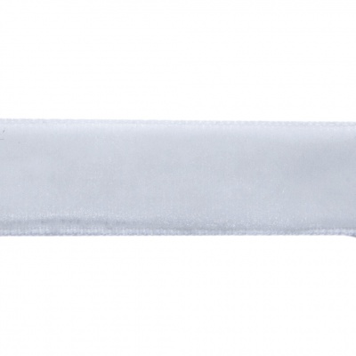 Лента бархатная нейлон, шир.12 мм, (упак. 45,7м), цв.01-белый - купить в Новосибирске. Цена: 457.61 руб.