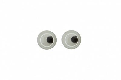 Глазки для игрушек, круглые, с бегающими зрачками, 6 мм/упак.100+/-5 шт, цв. -черно-белые - купить в Новосибирске. Цена: 30.13 руб.