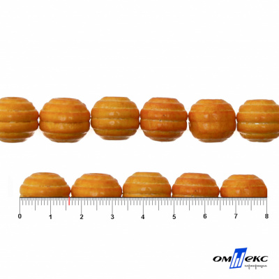 0309-Бусины деревянные "ОмТекс", 16 мм, упак.50+/-3шт, цв.003-оранжевый - купить в Новосибирске. Цена: 62.22 руб.