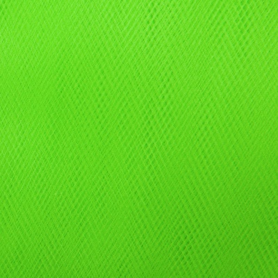 Фатин матовый 16-142, 12 гр/м2, шир.300см, цвет неон.зелёный - купить в Новосибирске. Цена 100.92 руб.