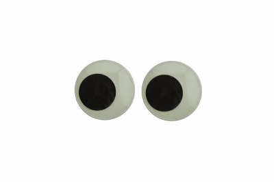 Глазки для игрушек, круглые, с ресничками, 10 мм/упак.50+/-2 шт, цв. -черно-белые - купить в Новосибирске. Цена: 21.24 руб.