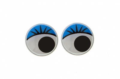Глазки для игрушек, круглые, с бегающими зрачками, 12 мм/упак.50+/-2 шт, цв. -синий - купить в Новосибирске. Цена: 95.04 руб.