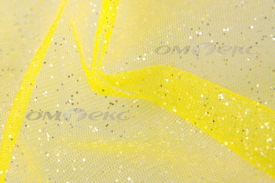 Сетка Глиттер, 40 гр/м2, шир.160см, цвет жёлтый - купить в Новосибирске. Цена 163.01 руб.