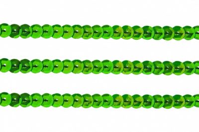 Пайетки "ОмТекс" на нитях, CREAM, 6 мм С / упак.73+/-1м, цв. 94 - зеленый - купить в Новосибирске. Цена: 297.48 руб.