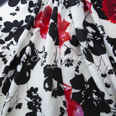 Плательная ткань "Фламенко" 22.1, 80 гр/м2, шир.150 см, принт растительный - купить в Новосибирске. Цена 239.03 руб.