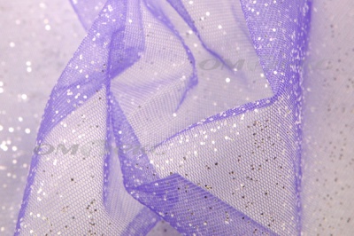 Сетка Глиттер, 40 гр/м2, шир.160см, цвет фиолетовый - купить в Новосибирске. Цена 209.37 руб.