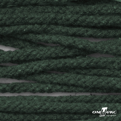 Шнур плетеный d-6 мм, 70% хлопок 30% полиэстер, уп.90+/-1 м, цв.1083-тём.зелёный - купить в Новосибирске. Цена: 594 руб.