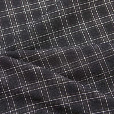 Ткань костюмная клетка 25052 2027, 198 гр/м2, шир.150см, цвет т.серый/сер/бел - купить в Новосибирске. Цена 427.13 руб.