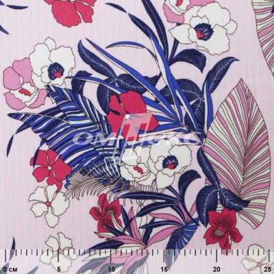 Плательная ткань "Фламенко" 18.1, 80 гр/м2, шир.150 см, принт растительный - купить в Новосибирске. Цена 239.03 руб.