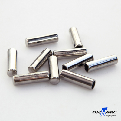 06033-Наконечник для шнура металл, отв. 4 мм, цв. никель - купить в Новосибирске. Цена: 6.08 руб.