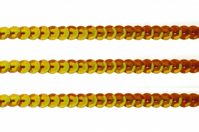 Пайетки "ОмТекс" на нитях, CREAM, 6 мм С / упак.73+/-1м, цв. 88 - оранжевый - купить в Новосибирске. Цена: 300.55 руб.