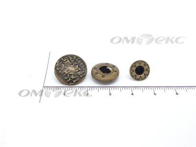 Кнопки металл 15 мм альфа антик с рис.№3  - купить в Новосибирске. Цена: 2.90 руб.