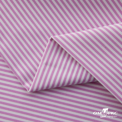 Ткань сорочечная Полоска Кенди, 115 г/м2, 58% пэ,42% хл, шир.150 см, цв.1-розовый, (арт.110) - купить в Новосибирске. Цена 306.69 руб.