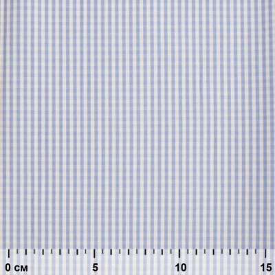 Ткань сорочечная Клетка Виши, 115 г/м2, 58% пэ,42% хл, шир.150 см, цв.2-голубой, (арт.111) - купить в Новосибирске. Цена 306.69 руб.