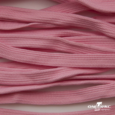 Шнур плетеный (плоский) d-12 мм, (уп.90+/-1м), 100% полиэстер, цв.256 - розовый - купить в Новосибирске. Цена: 8.62 руб.