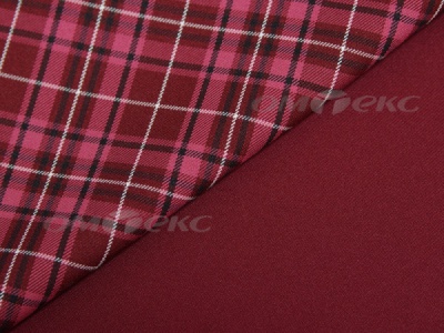 Ткань костюмная клетка 25577 2030, 230 гр/м2, шир.150см, цвет бордовый/св.борд/ч/бел - купить в Новосибирске. Цена 539.74 руб.
