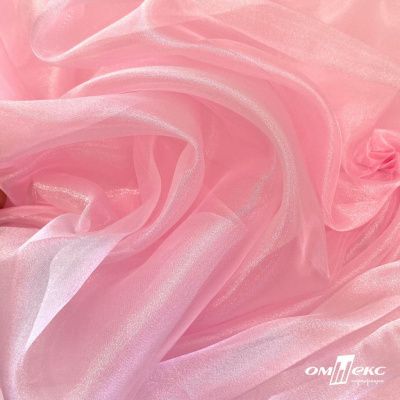 Ткань органза, 100% полиэстр, 28г/м2, шир. 150 см, цв. #47 розовая пудра - купить в Новосибирске. Цена 86.24 руб.