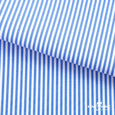 Ткань сорочечная Полоска Кенди, 115 г/м2, 58% пэ,42% хл, шир.150 см, цв.3-синий, (арт.110) - купить в Новосибирске. Цена 306.69 руб.