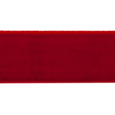 Лента бархатная нейлон, шир.25 мм, (упак. 45,7м), цв.45-красный - купить в Новосибирске. Цена: 981.09 руб.