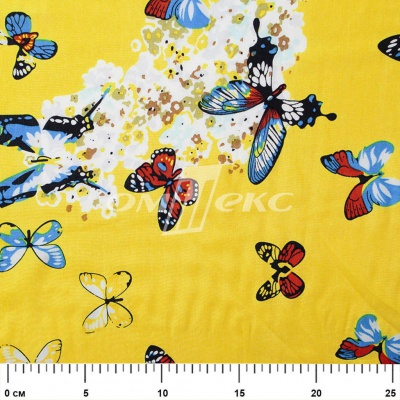 Плательная ткань "Софи" 7.2, 75 гр/м2, шир.150 см, принт бабочки - купить в Новосибирске. Цена 241.49 руб.