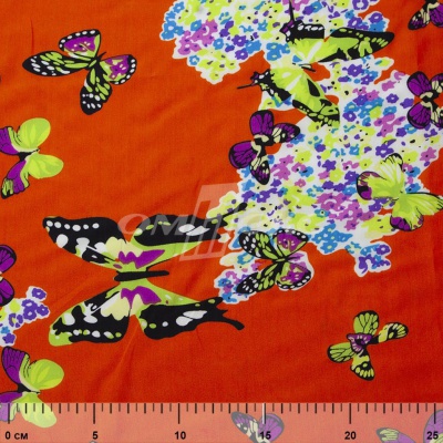 Плательная ткань "Софи" 7.1, 75 гр/м2, шир.150 см, принт бабочки - купить в Новосибирске. Цена 241.49 руб.