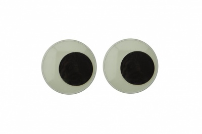 Глазки для игрушек, круглые, с бегающими зрачками, 24 мм/упак.50+/-2 шт, цв. -черно-белые - купить в Новосибирске. Цена: 60.32 руб.