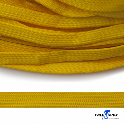 Шнур плетеный (плоский) d-12 мм, (уп.90+/-1м), 100% полиэстер, цв.269 - жёлтый - купить в Новосибирске. Цена: 8.62 руб.