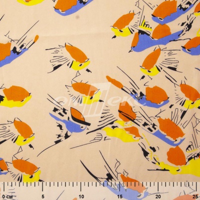 Плательная ткань "Софи" 14.1, 75 гр/м2, шир.150 см, принт птицы - купить в Новосибирске. Цена 241.49 руб.