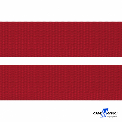 Красный- цв.171 -Текстильная лента-стропа 550 гр/м2 ,100% пэ шир.25 мм (боб.50+/-1 м) - купить в Новосибирске. Цена: 405.80 руб.