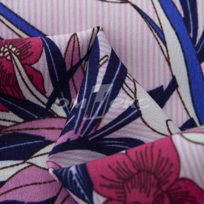 Плательная ткань "Фламенко" 18.1, 80 гр/м2, шир.150 см, принт растительный - купить в Новосибирске. Цена 239.03 руб.