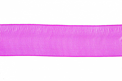 Лента органза 1015, шир. 10 мм/уп. 22,8+/-0,5 м, цвет ярк.розовый - купить в Новосибирске. Цена: 38.39 руб.