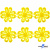 Кружево гипюр "Ромашка" 0575-1169, шир. 25 мм/уп.13,7 м, цвет 8208-жёлтый - купить в Новосибирске. Цена: 289.76 руб.