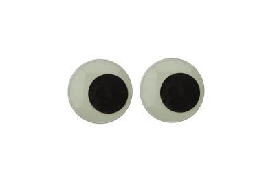Глазки для игрушек, круглые, с бегающими зрачками, 15 мм/упак.50+/-2 шт, цв. -черно-белые - купить в Новосибирске. Цена: 46.92 руб.