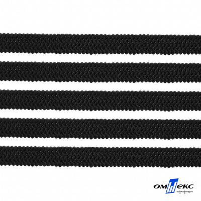 Лента эластичная вязанная (резинка) 4 мм (200+/-1 м) 400 гр/м2 черная бобина "ОМТЕКС" - купить в Новосибирске. Цена: 1.78 руб.