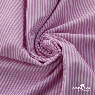 Ткань сорочечная Полоска Кенди, 115 г/м2, 58% пэ,42% хл, шир.150 см, цв.1-розовый, (арт.110) - купить в Новосибирске. Цена 306.69 руб.