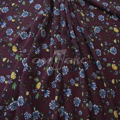 Плательная ткань "Фламенко" 4.1, 80 гр/м2, шир.150 см, принт растительный - купить в Новосибирске. Цена 259.21 руб.