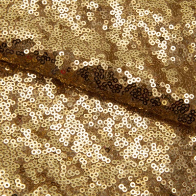 Сетка с пайетками №3, 188 гр/м2, шир.140см, цвет золотой - купить в Новосибирске. Цена 454.12 руб.