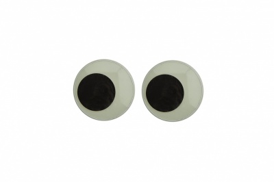 Глазки для игрушек, круглые, с бегающими зрачками, 12 мм/упак.50+/-2 шт, цв. -черно-белые - купить в Новосибирске. Цена: 38.32 руб.
