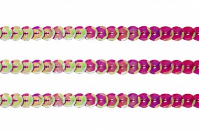 Пайетки "ОмТекс" на нитях, CREAM, 6 мм С / упак.73+/-1м, цв. 89 - розовый - купить в Новосибирске. Цена: 468.37 руб.
