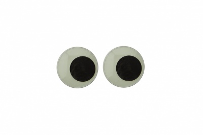 Глазки для игрушек, круглые, с бегающими зрачками, 8 мм/упак.100+/-2 шт, цв. -черно-белые - купить в Новосибирске. Цена: 28.86 руб.
