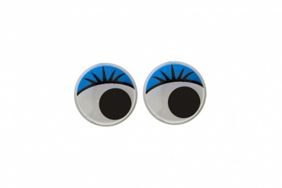 Глазки для игрушек, круглые, с бегающими зрачками, 8 мм/упак.50+/-2 шт, цв. -синий - купить в Новосибирске. Цена: 59.05 руб.
