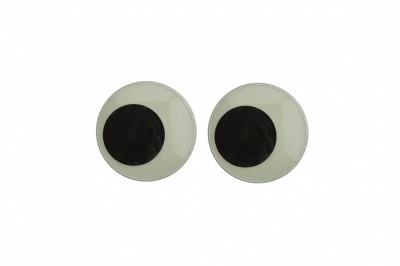 Глазки для игрушек, круглые, с бегающими зрачками, 18 мм/упак.50+/-2 шт, цв. -черно-белые - купить в Новосибирске. Цена: 41.81 руб.