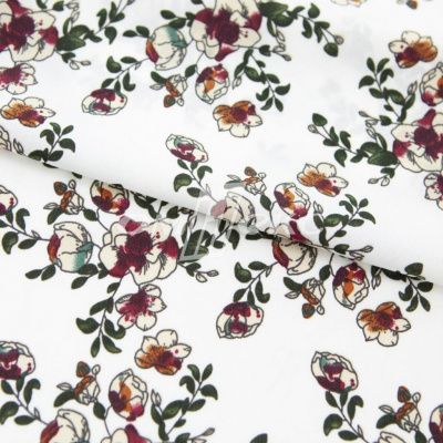 Плательная ткань "Фламенко" 23.1, 80 гр/м2, шир.150 см, принт растительный - купить в Новосибирске. Цена 264.56 руб.