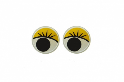Глазки для игрушек, круглые, с бегающими зрачками, 8 мм/упак.50+/-2 шт, цв. -желтый - купить в Новосибирске. Цена: 59.05 руб.